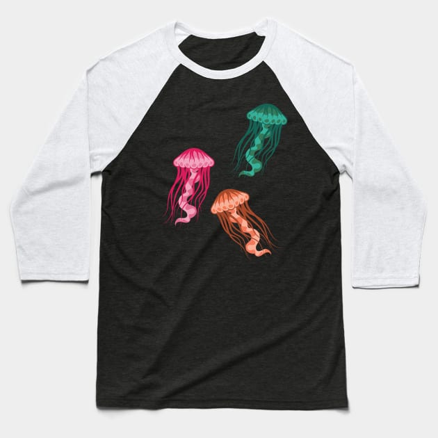 Drifting Jellyfish Baseball T-Shirt by JenniferSmith